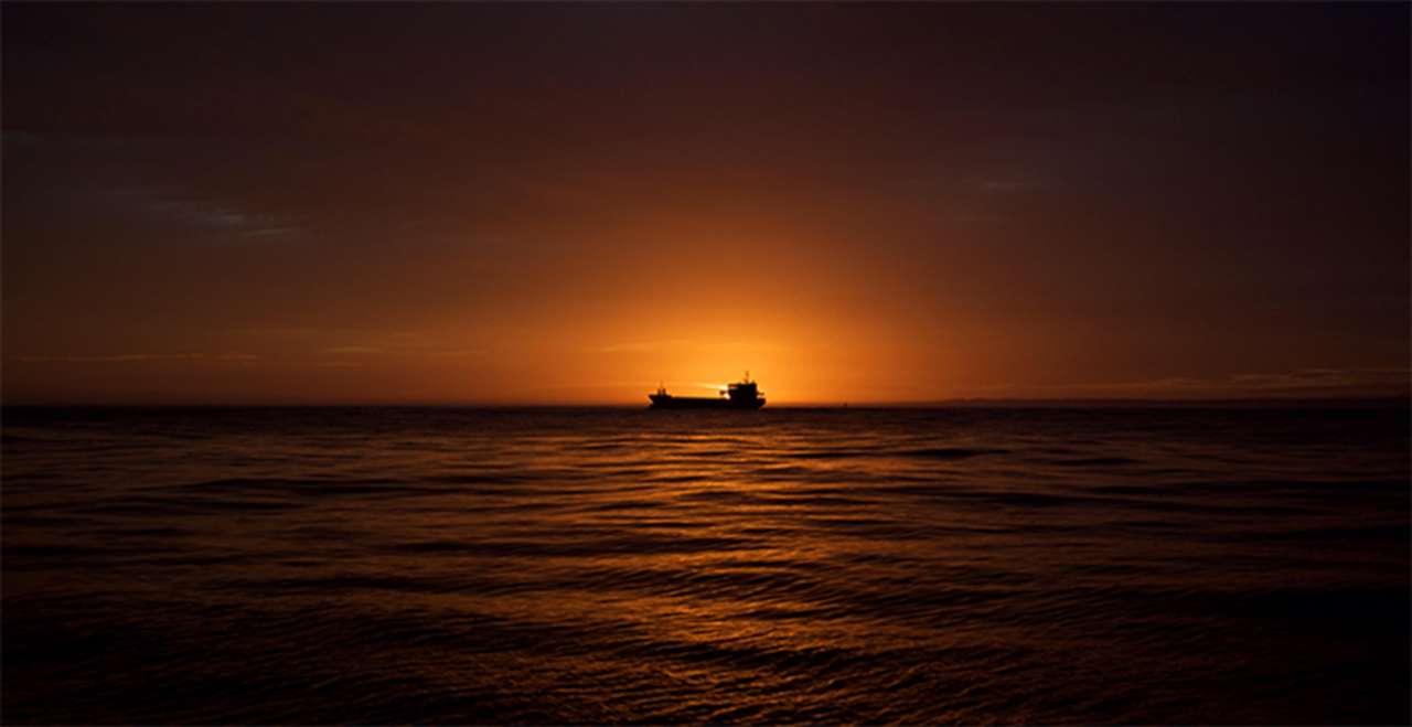 View of a ship sailing