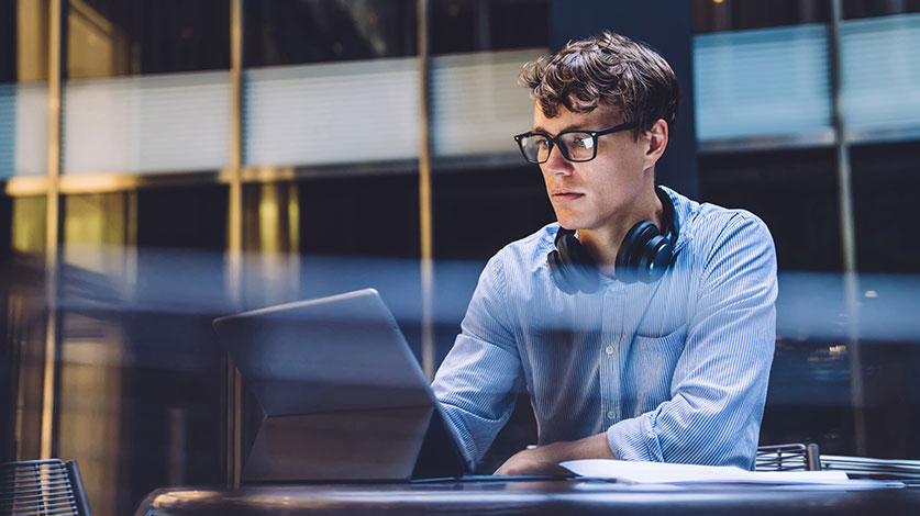 businessman working late