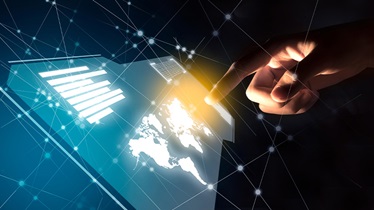 data pointing at finger