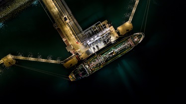aerial view of a ship