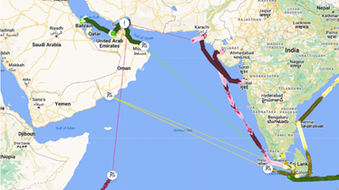Image showing "There are more instances of vessels sailing long distances across the Arabian Sea and Indian Ocean with AIS disabled, particularly among the fleet that fits the Houthi target profile "