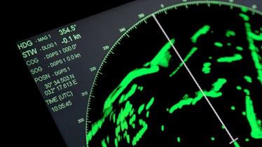 A radar screen displaying green lights.