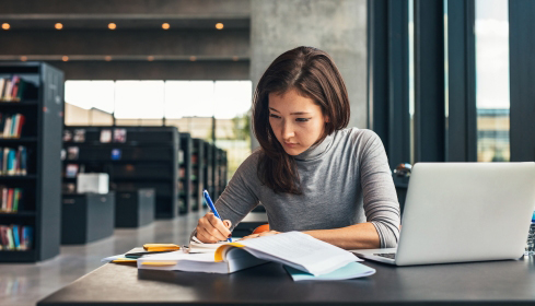 woman at desk