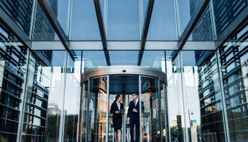 insurance people leaving building