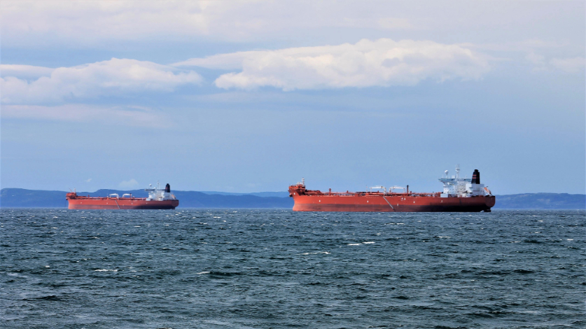 two ships on a sea