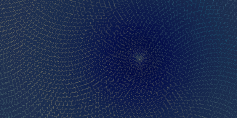 a blue and gold background