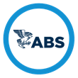 Company logo of ABS with blue border