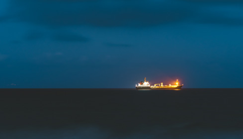 vessel at night